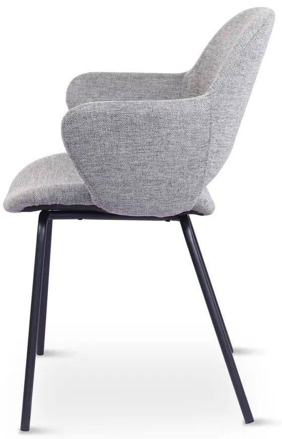 Világosszürke kárpitozott étkezőfotel szett 2 db-os Rowley – Unique Furniture