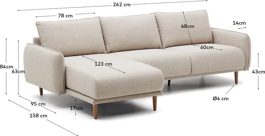 Bézs sarokkanapé (variálható) Carlota – Kave Home