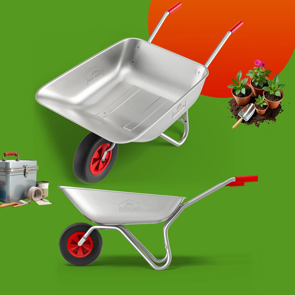 Gardebruk® Horganyzott kerti talicska - 80 liter