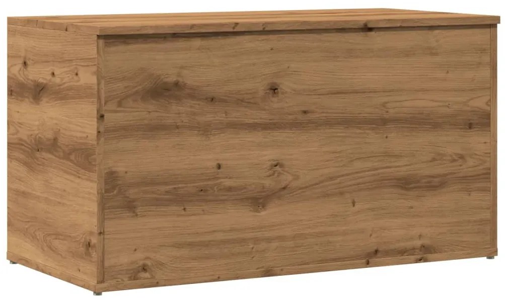 kézműves tölgy színű szerelt fa tárolóláda 84 x 42 x 46 cm