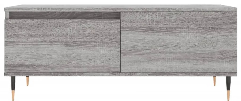 Szürke sonoma színű szerelt fa dohányzóasztal 90 x 50 x 36,5 cm