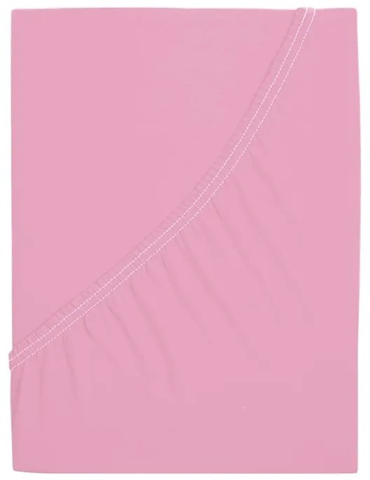Jersey lepedő mako pamutból LUXORA 180x200 cm rózsaszín