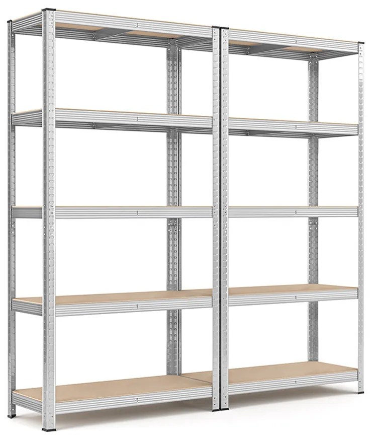 5-szintes acél polcrendszer, 2 db, ezüst