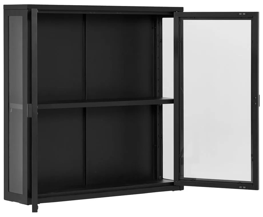 Fekete fém függő tálalószekrény 80x80 cm Brisbane – House Nordic