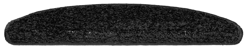 20 db fekete, félkör alakú, nagy lépcsőszőnyeg 65 x 21 x 4 cm
