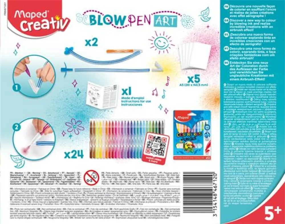 Fújós filctoll készlet, MAPED CREATIV, Blow pen Basic (IMAC846712)