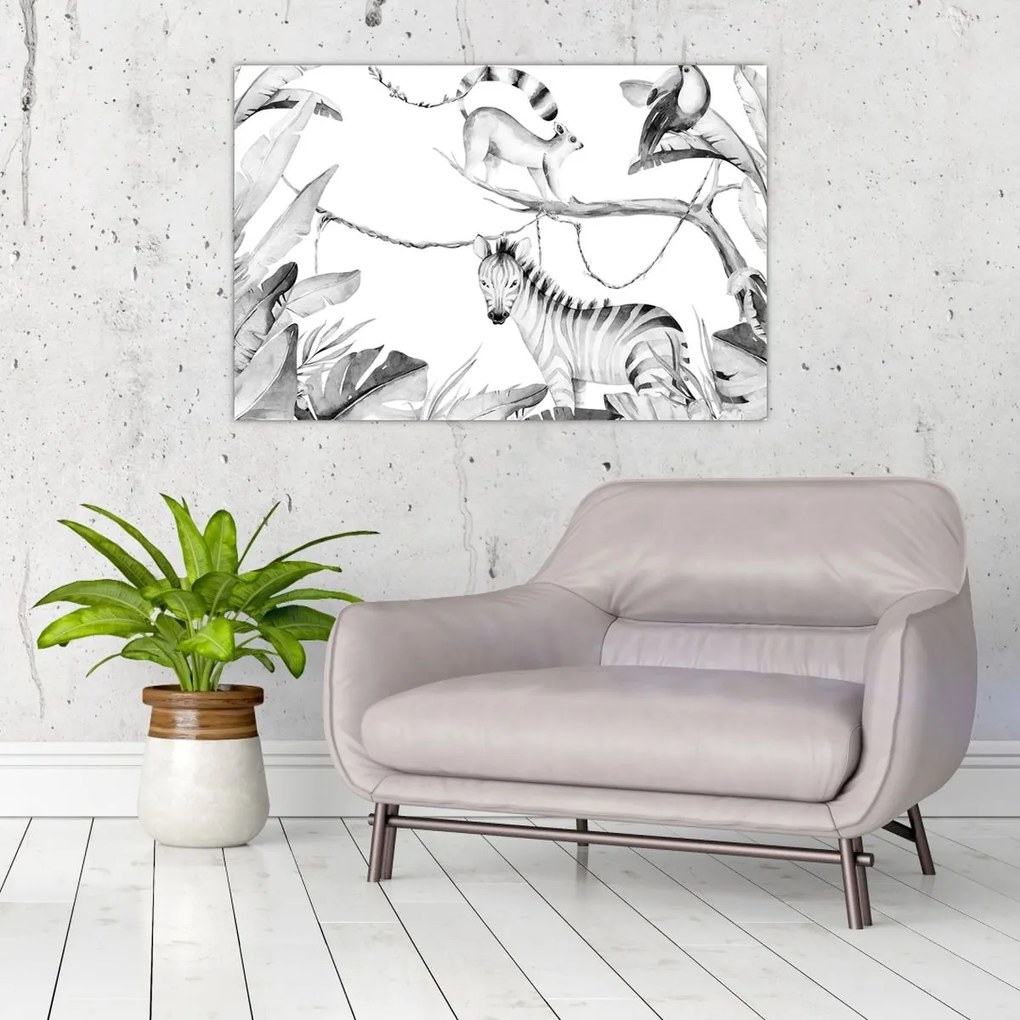 Kép - Akvarell dzsungel (90x60 cm)