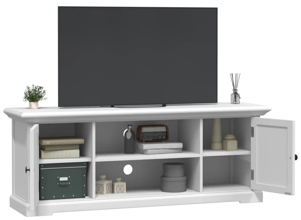 fehér szerelt fa TV-szekrény 110 x 30 x 41 cm