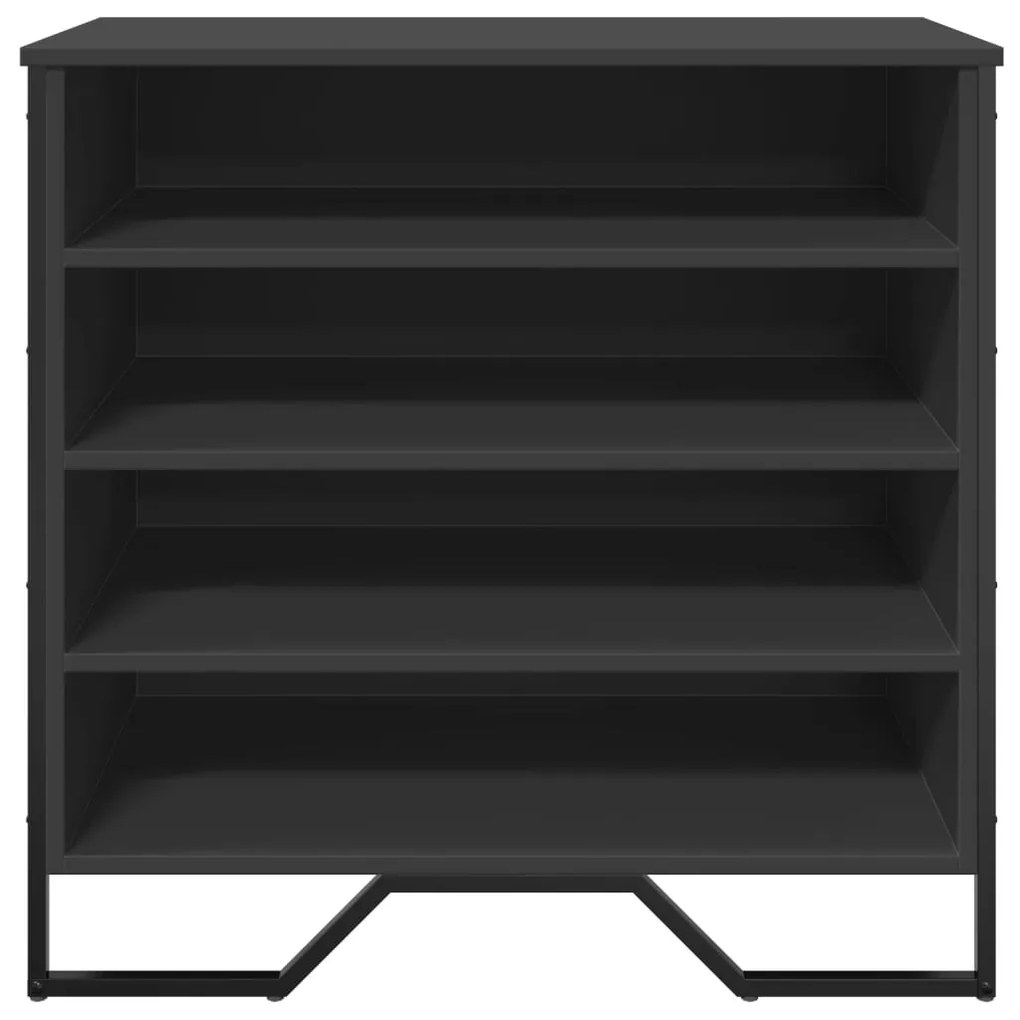 fekete szerelt fa cipőszekrény 80 x 38 x 78 cm