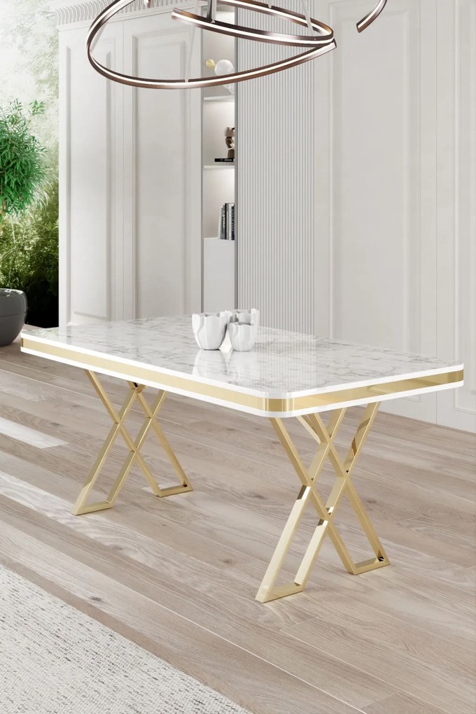 Vals - White Marble, Gold