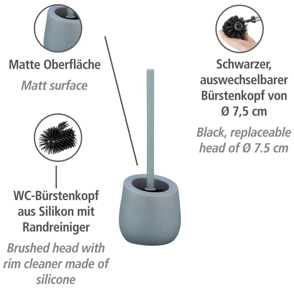 Badi szürke kerámia WC-kefe - Wenko
