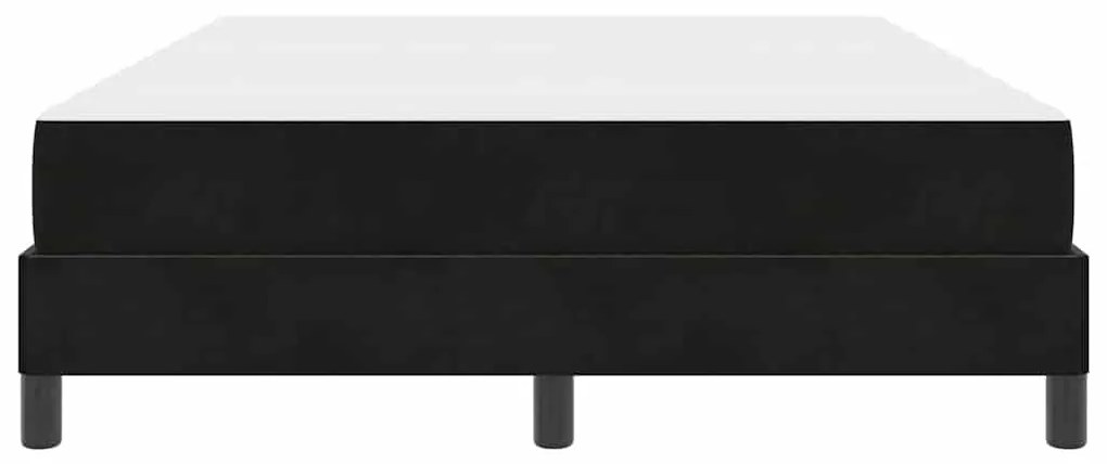 Boxspring ágy matraccal matracmal Fekete 140 x 190 cm Bársony