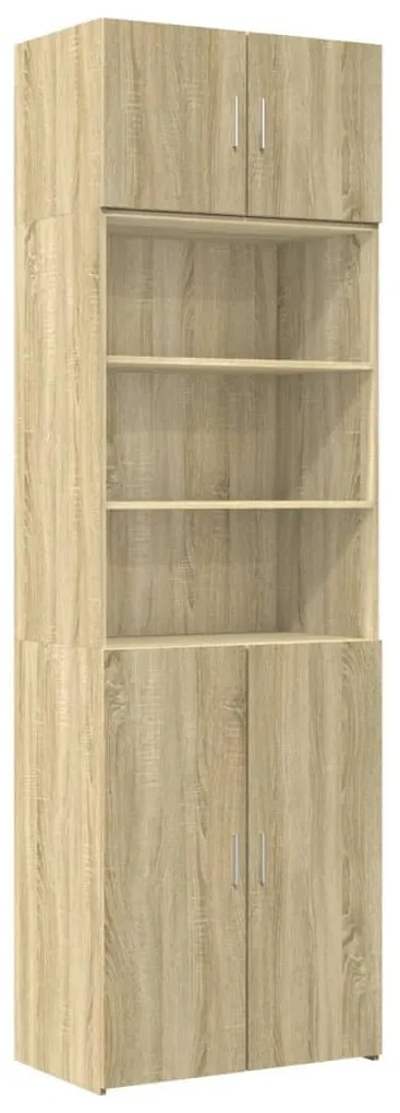 sonoma tölgy színű szerelt fa tárolószekrény 70 x 42,5 x 225 cm