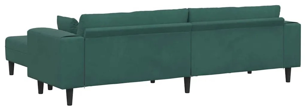 Bársony Kanapé párnával 3 pcs Sötétzöld 208 cm Bársony