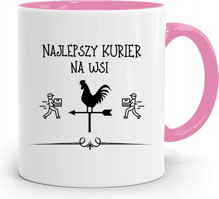 Rózsaszín Bögre Futárnak A Legjobb Vidéki Ajándék fényképes nyomtatással