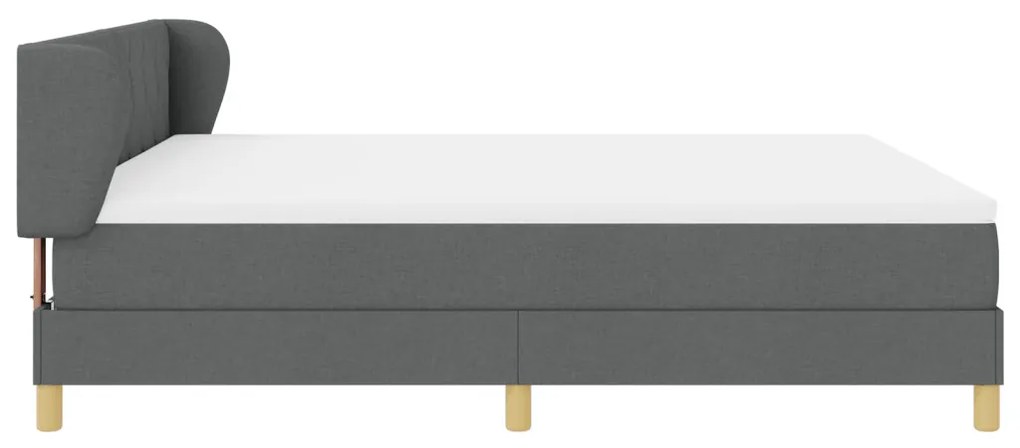 Boxspring Ágy Matraccal - Sötétszürke, 180x200 cm, Szövet