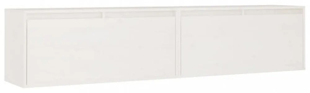 2 db fehér tömör fenyőfa faliszekrény 80 x 30 x 35 cm