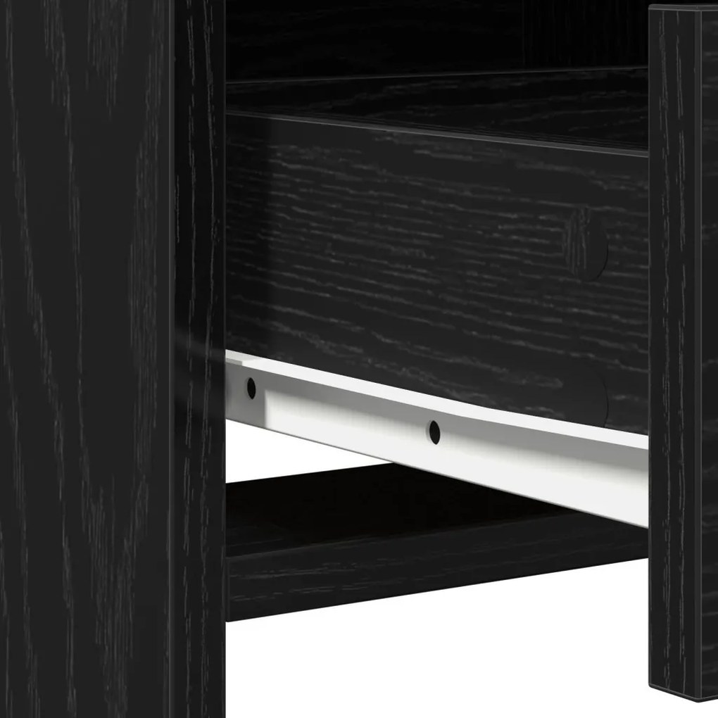 Pipereasztal LED világítással Fekete tölgy 50x41x135 cm