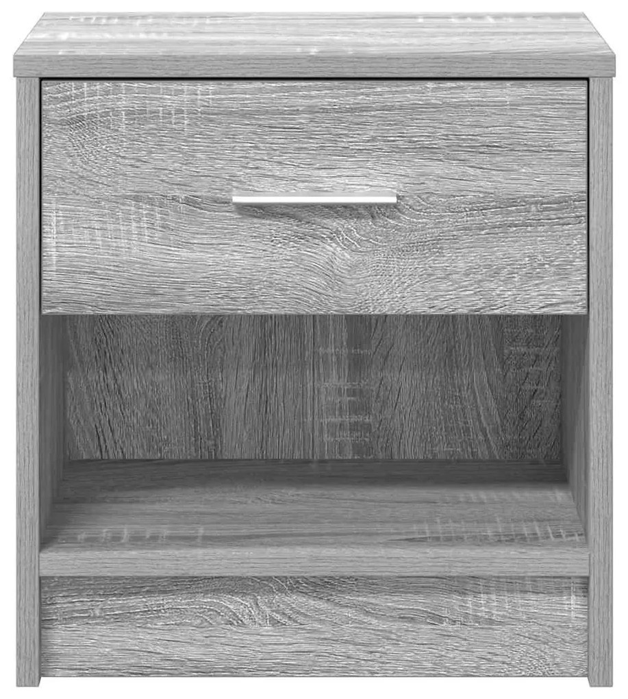 2 db szürke sonoma színű éjjeliszekrény fiókkal 39x28x41 cm