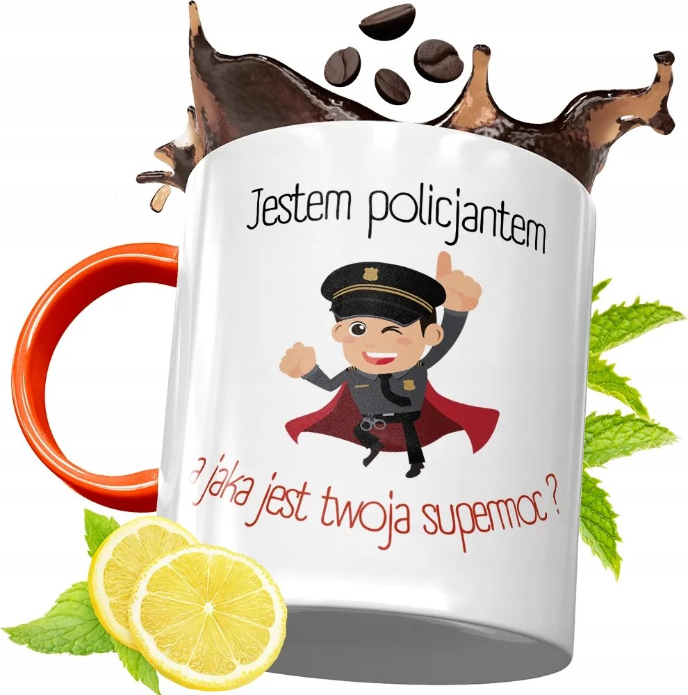 Narancssárga Bögre Rendőrnek Tökéletes Ajándék fényképes nyomtatással