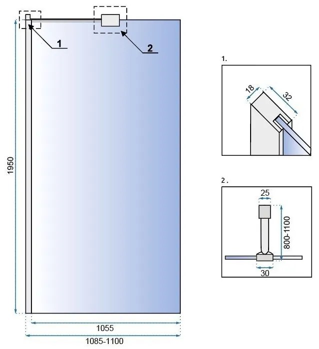 Zuhanyfal Rea Aero N 110 transparent