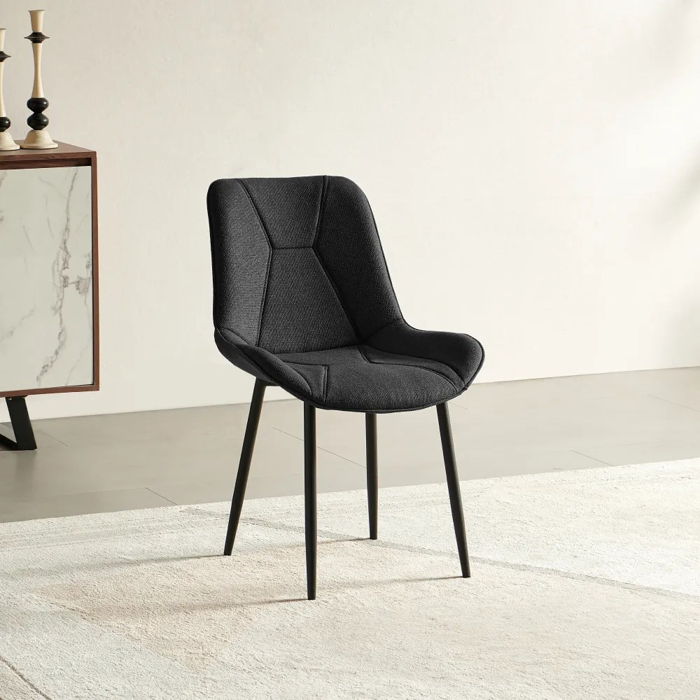 Étkezőszék, sötétszürke/fekete, DELTA