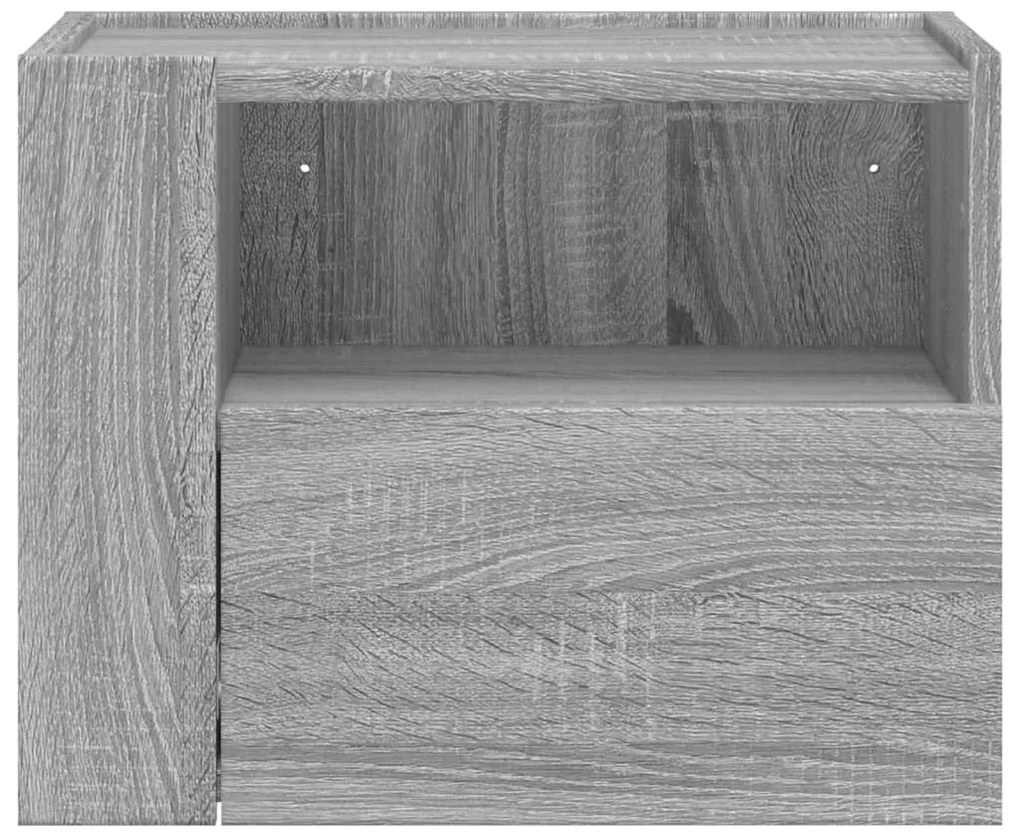 2 db szürke sonoma színű fali éjjeliszekrény 45 x 30 x 35 cm