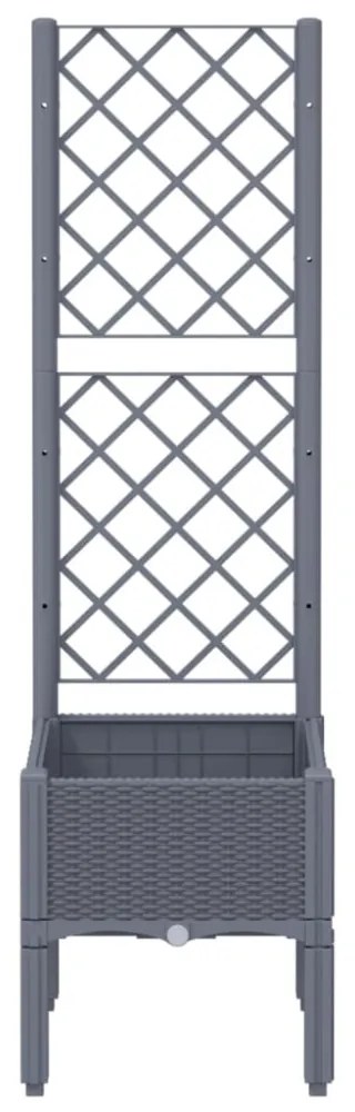 kékszürke PP rácsos kerti ültetőláda 40 x 40 x 142 cm