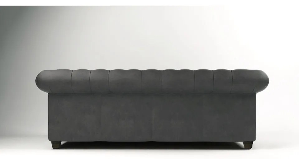 Antracitszürke bársony kanapé 230 cm Cambridge – Ropez