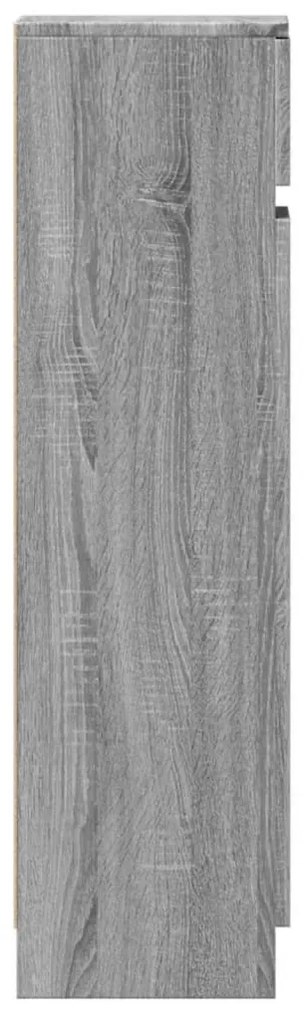 szürke sonoma színű szerelt fa cipősszekrény 100,5x28x100 cm