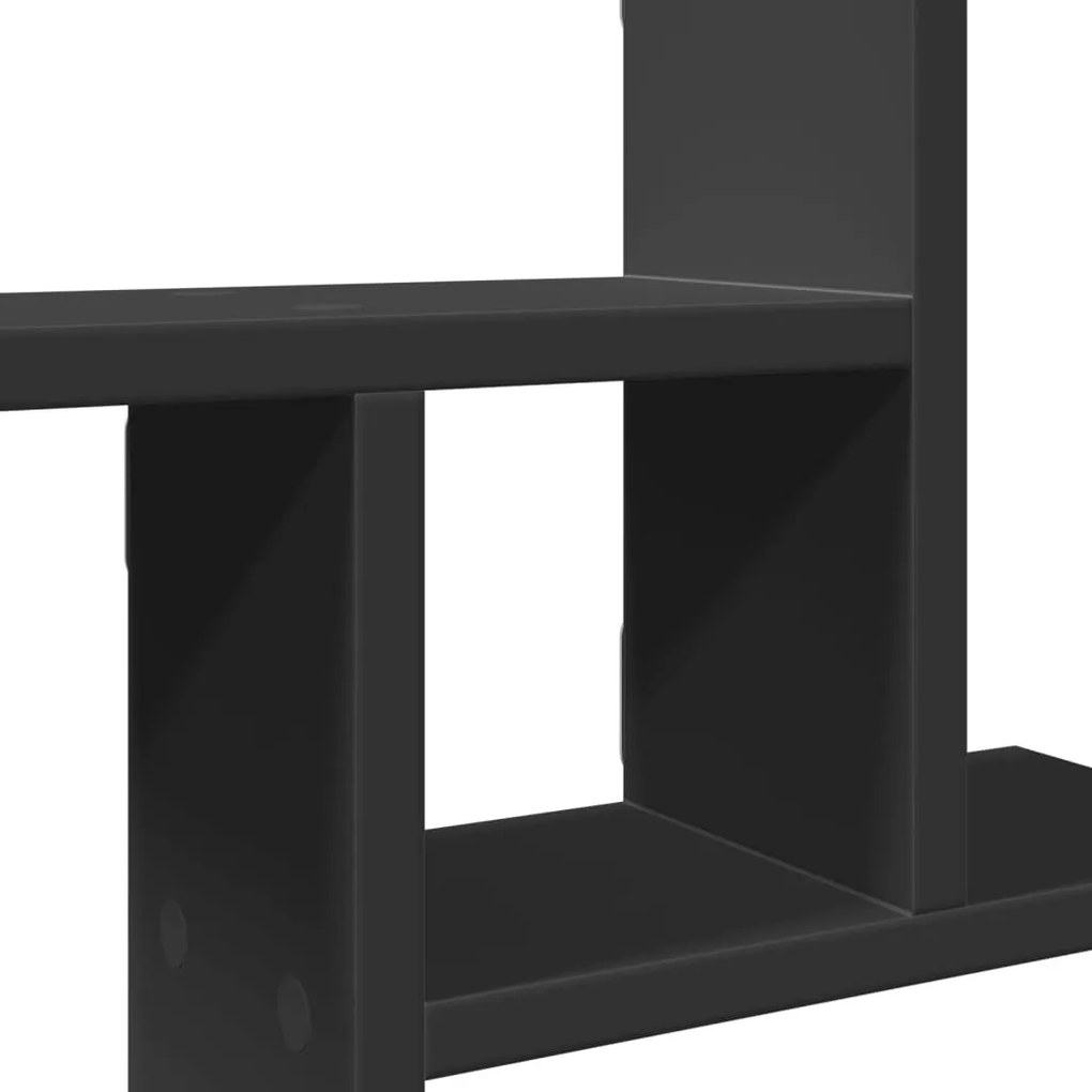 2 db fekete szerelt fa fali polc 38 x 12 x 38 cm