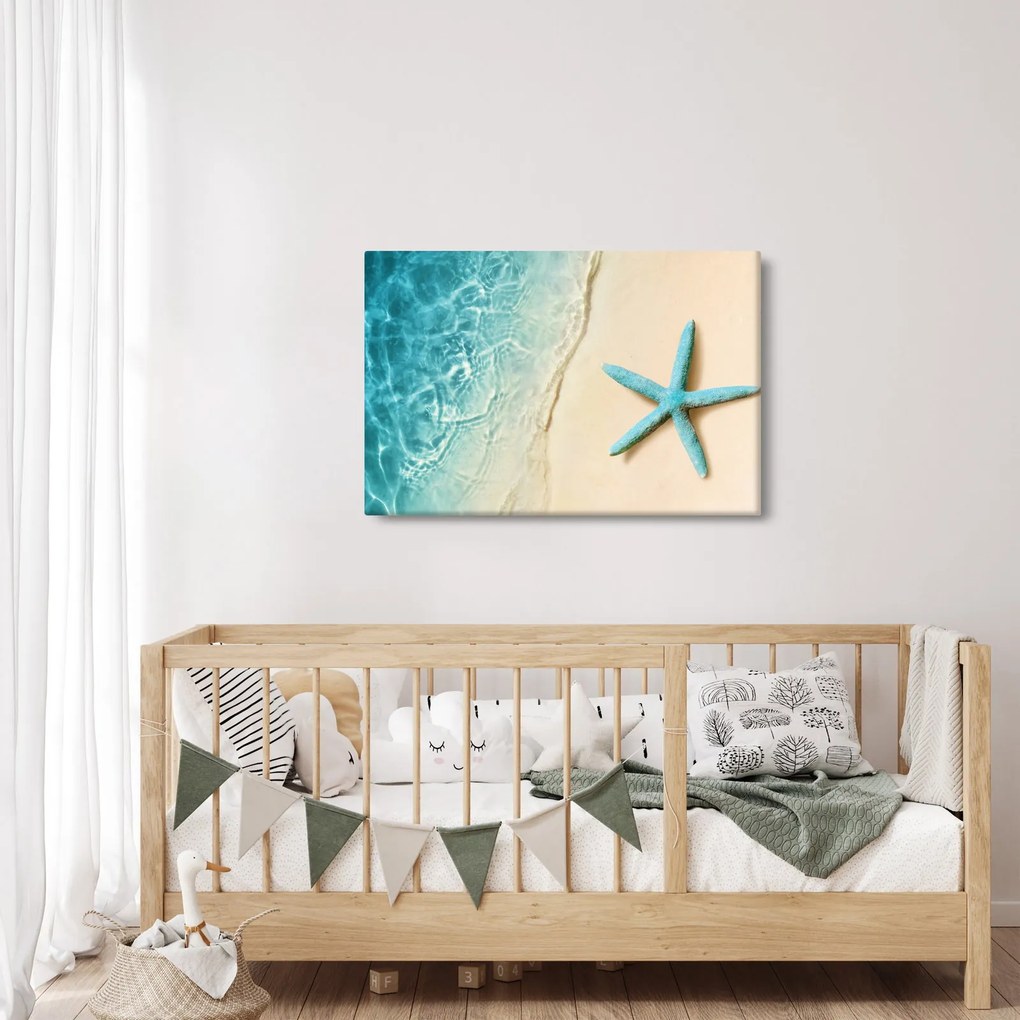 Kép - Tengeri csillag a tengerparton (90x60 cm)
