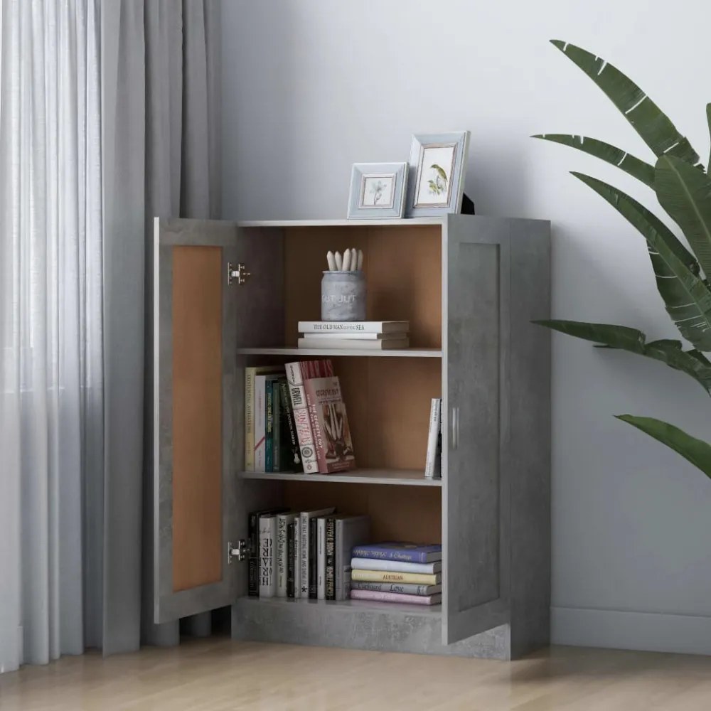 betonszürke szerelt fa könyvszekrény 82,5 x 30,5 x 115 cm