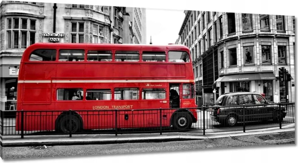 Vászonkép 115x55 Piros busz London