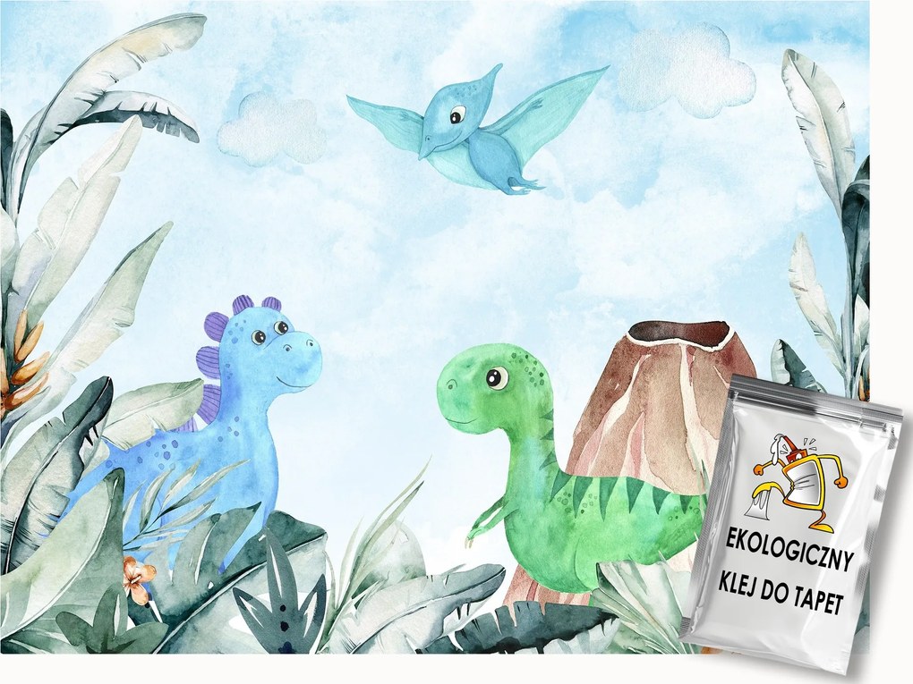 Fotótapéta Flizelina Dinoszauruszok Pteroszaurusz Vulkán Dinopark Jura 100x75 ragasztó