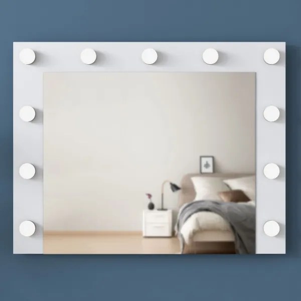 Fali tükör polccal RANI 90x71,8 cm fehér