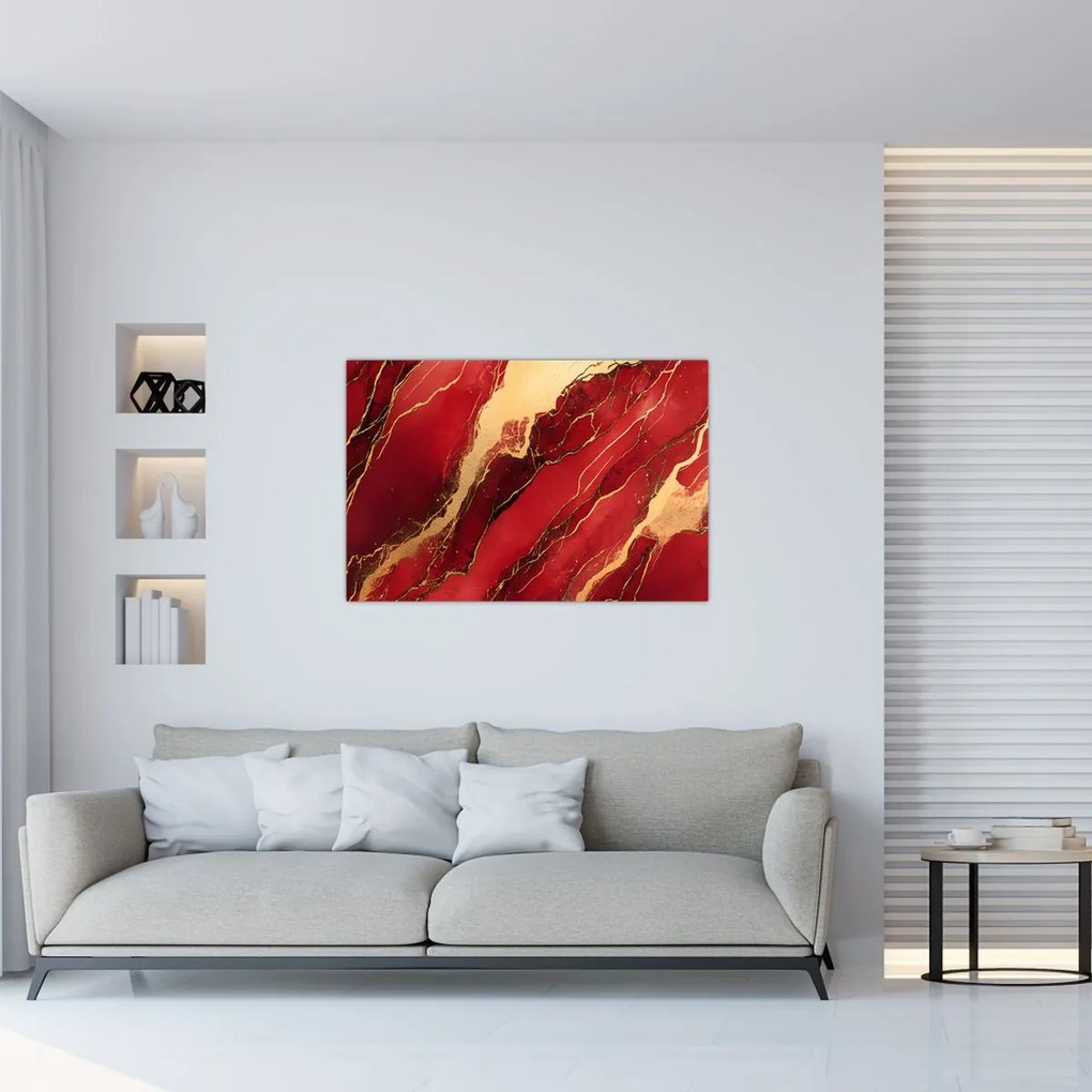 Kép - Vörös-arany márvány (90x60 cm)