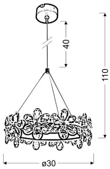 LED Csillár zsinóron ARVIN LED/14W/230V