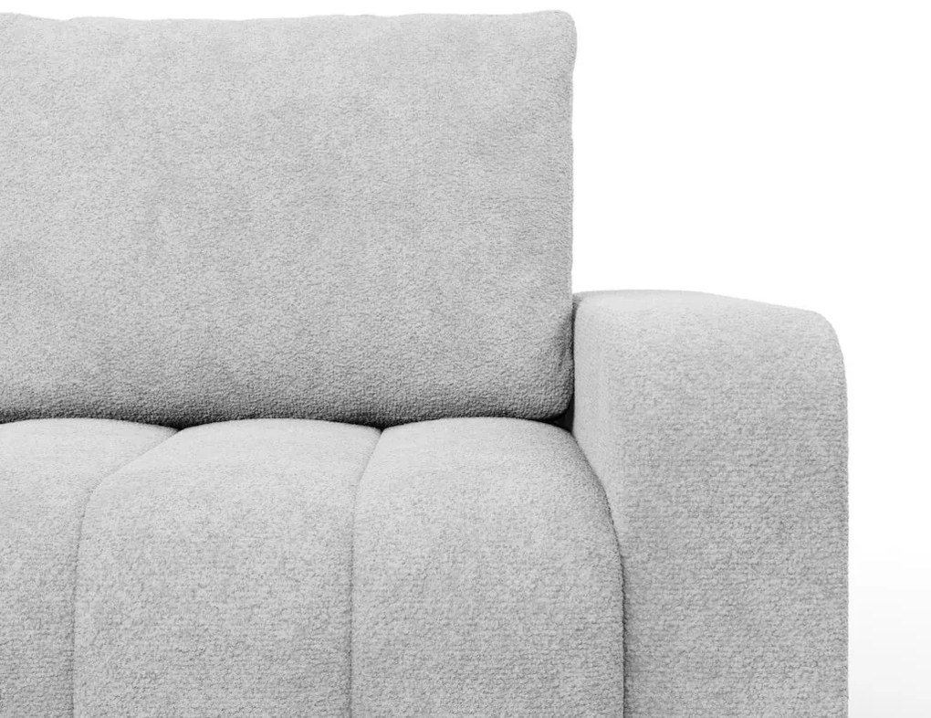 Modena sarokkanapé, bouclé, univerzális oldal, szürke