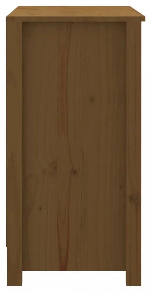 mézbarna tömör fenyőfa faliszekrény 80x35x68 cm