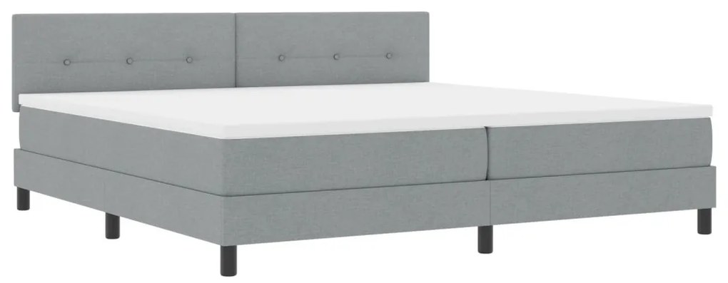 vidaXL Boxspring Ágy Mattal & LED Fénnyel Szürke 200x200 cm Szövet