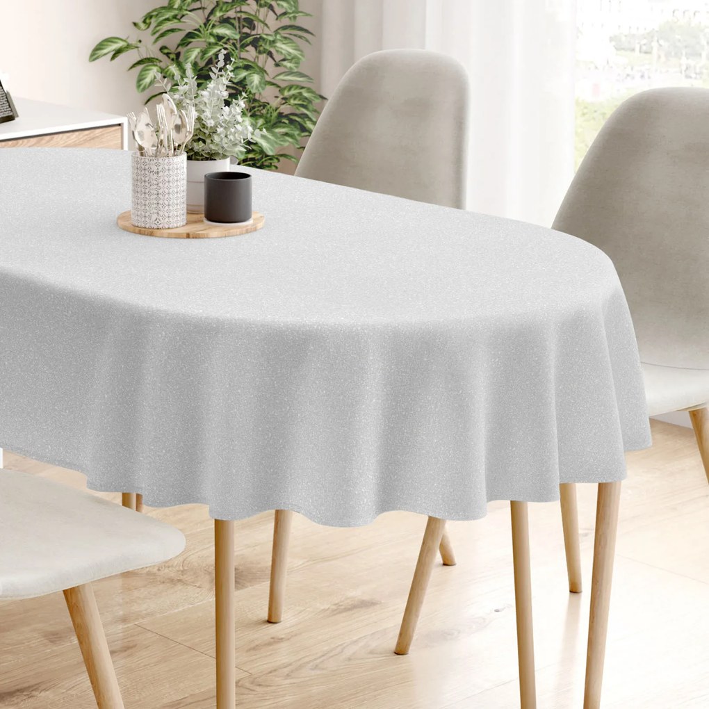 Goldea ovális karácsonyi exkluzív terítő - ezüst csillogású 120 x 200 cm