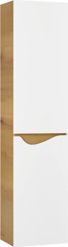 Piramida BETA fali fürdőszoba - állószekrény - ALPINFEHÉR-TÖLGY - 35 x 150 x 30 cm