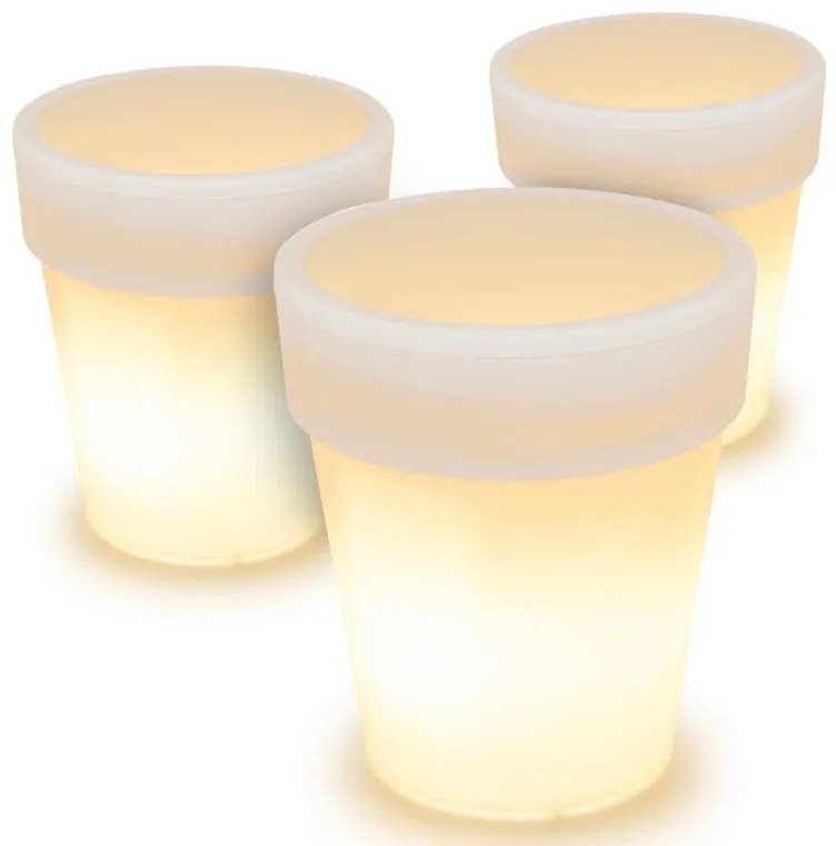 Napelemes világítás 3db virágtartó 19 x 17 cm meleg fehér