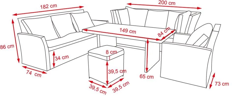Avenberg FIRENZE Nagy, luxus kerti rattan szett