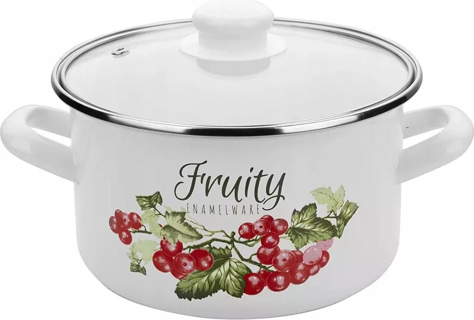 Zománcozott egyenes fazék fedővel 16 cm Kalina