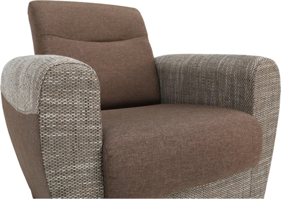 Fotel, barna/ sötétbézs, MILO