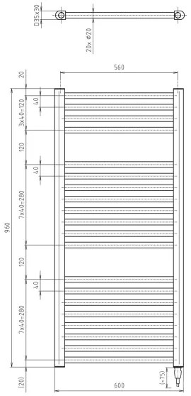 Aqualine - Fürdőszobai elektromos radiátor DIRECT-E 400W/230V 96 cm fehér