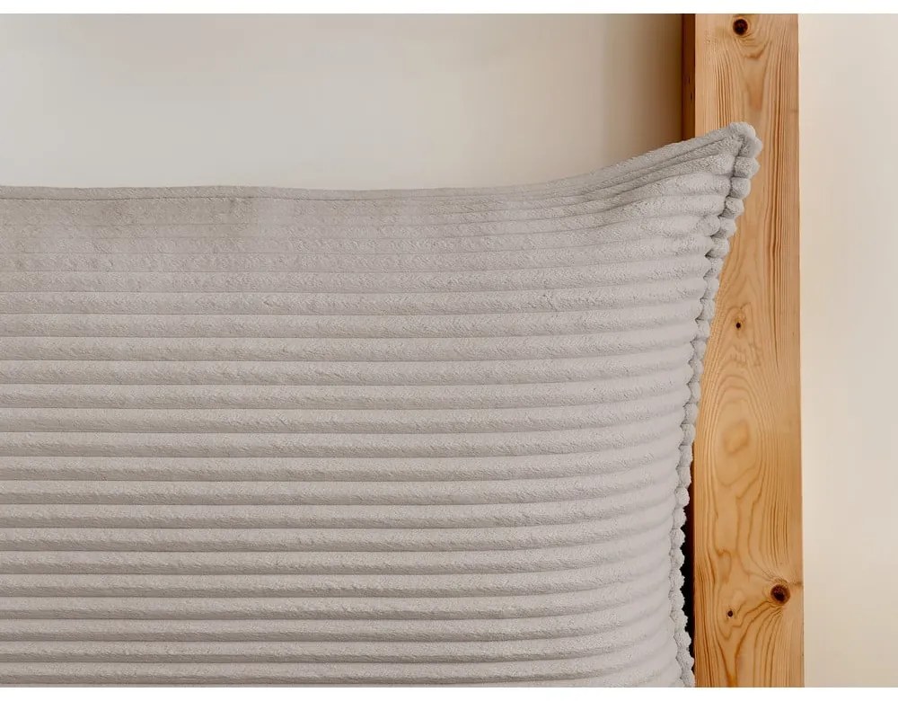 Bézs kárpitozott ágyneműtartós franciaágy ágyráccsal 160x200 cm Jade – Bobochic Paris