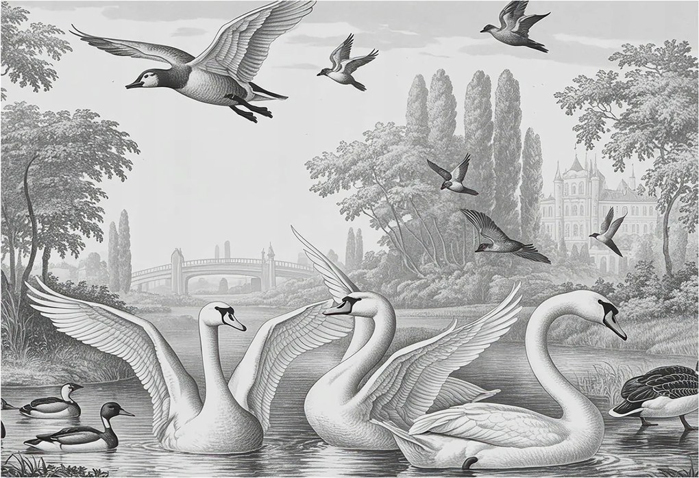 Divatos 3D Fali Tapéta Klasszikus táj 152x104 Ragasztóval